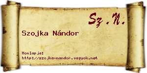 Szojka Nándor névjegykártya
