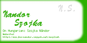 nandor szojka business card